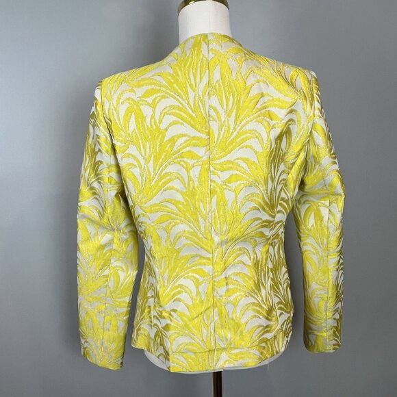 Intermix Bayley Jacket Womens Size Medium Printed Yellow Metallic Evening NWT - Picture 7 of 14